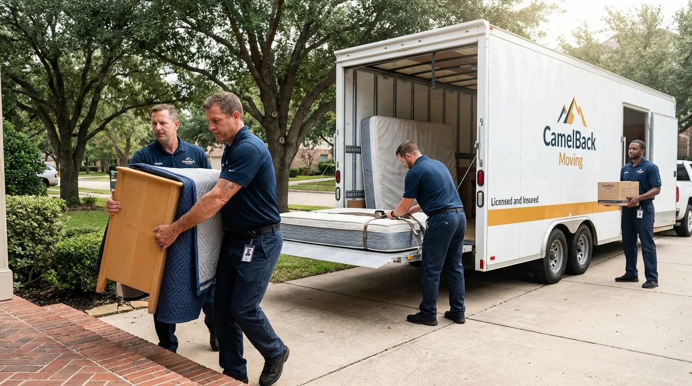 Crew loading residential truck for cross-state move from Springfield, KY