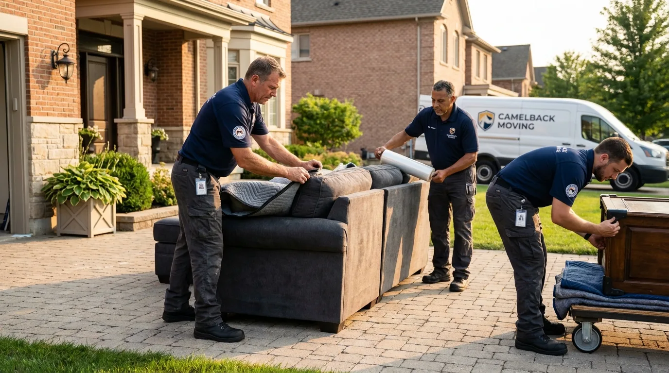 Large estate moving crew wrapping furniture in Springfield, KY