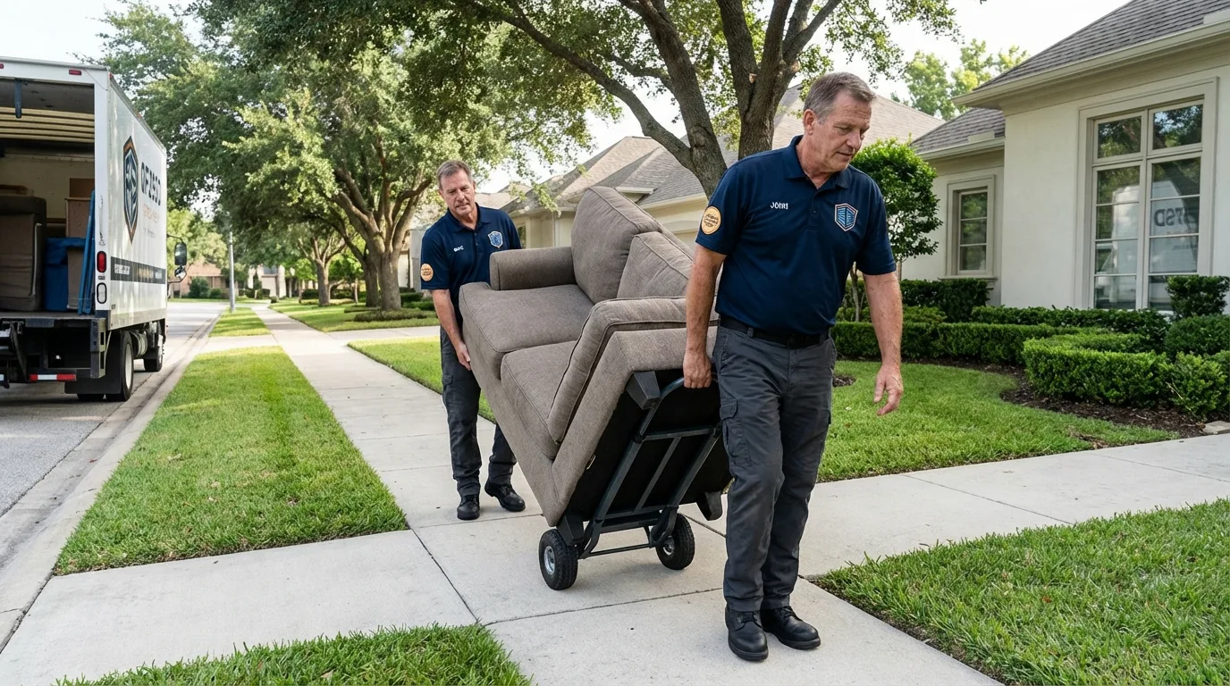 Local residential moving crew loading furniture in Springfield, KY
